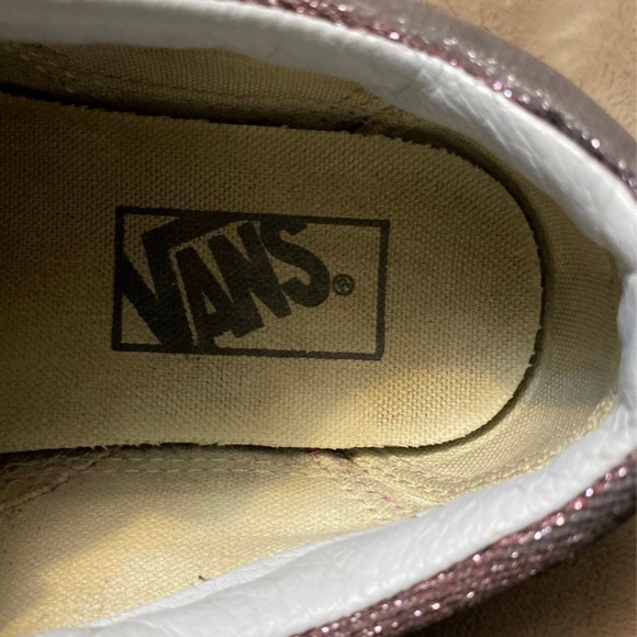 Same Day Shipping Vans Pink Sneakers size 6 with White Side Stripe Thick Laces - Picture 6 of 8